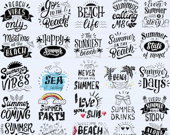 Summer SVG Bundle: Beach Vibes & Funny Quotes (Digital Download)