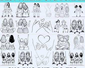 Best Friend SVG Bundle | Funny Friendship Quotes, Cricut & Silhouette