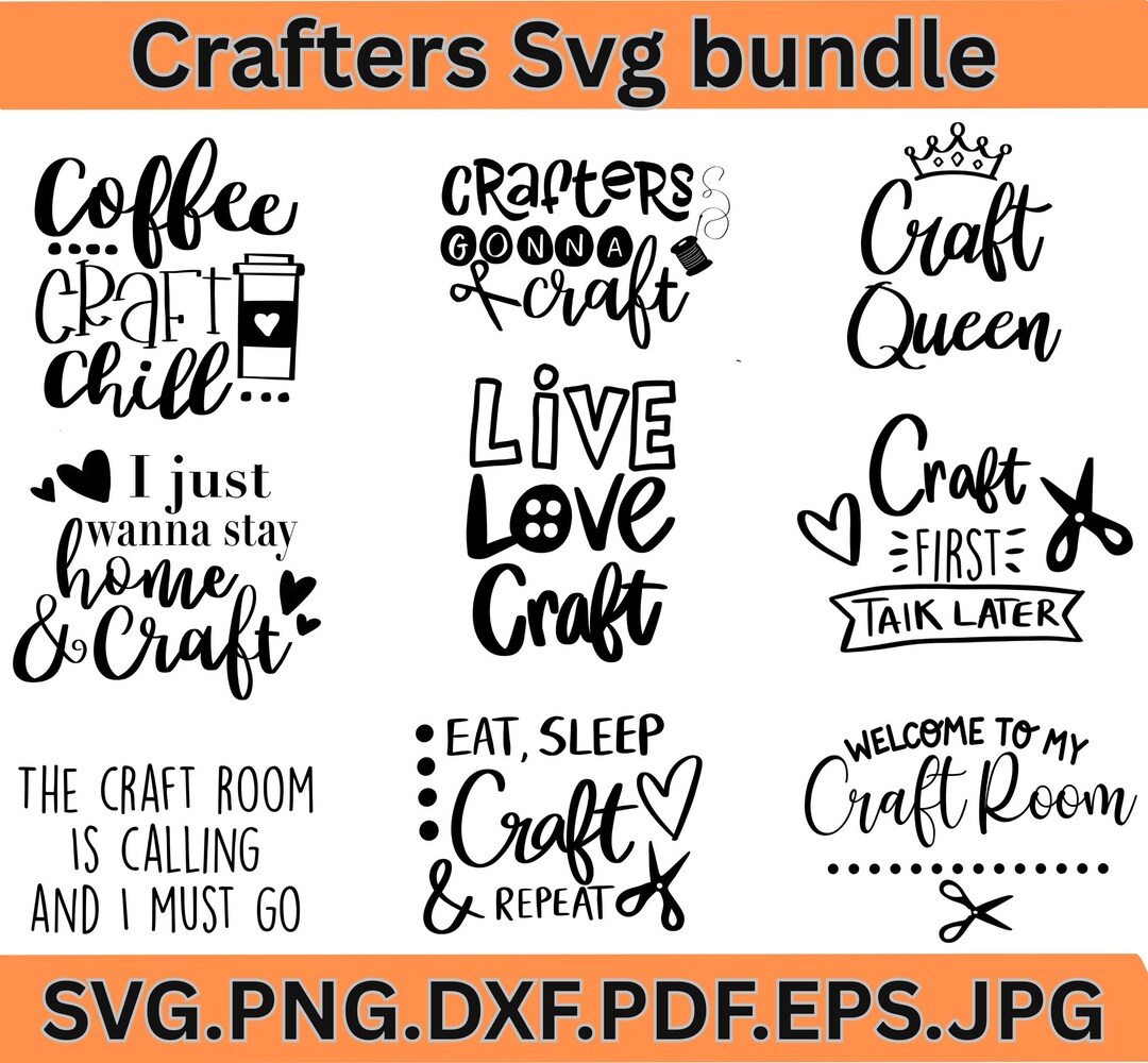 Crafters SVG Bundle Instant Download | Craft Lover Quotes Clipart | DIY ...