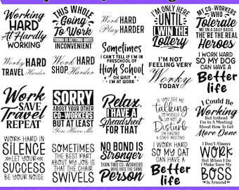 Funny Work Quotes SVG Bundle | Sarcastic Office Designs (Digital Download)