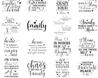 Family Quotes SVG Bundle | Farmhouse Rustic Home Decor (Digital Files)