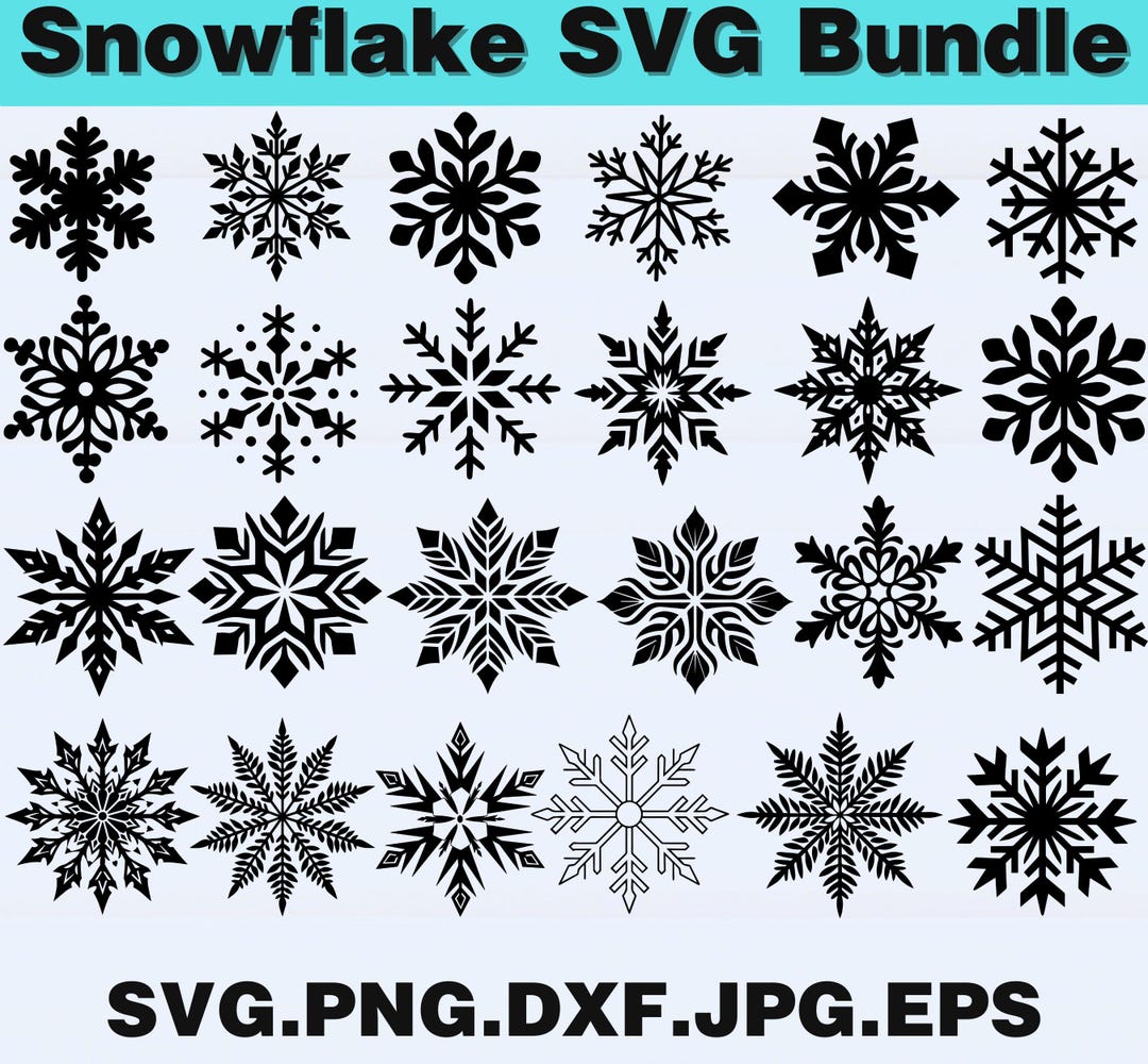 Snowflake SVG Bundle: Winter Cut Files for Cricut & Silhouette (digital ...