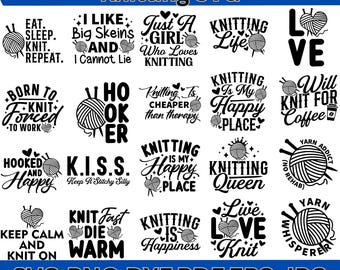Funny Knitting Quotes SVG Bundle | Yarn Needle Designs (Digital Download)