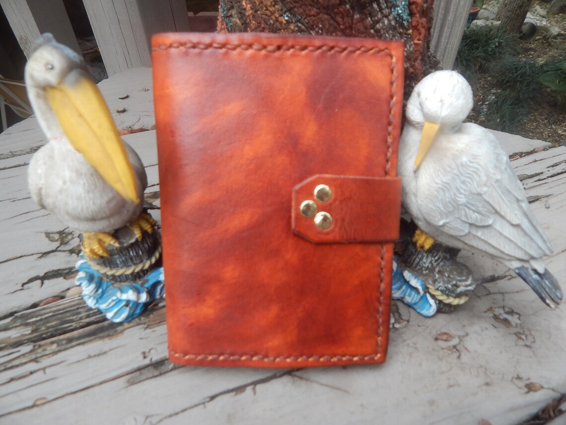 Leather Memo pad Cover w/ Name or Initials and art Etsy