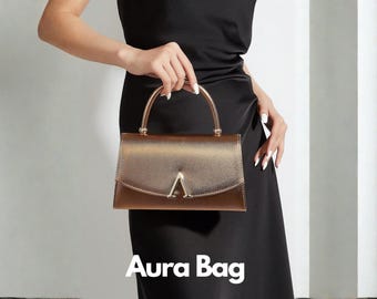 Gold Mini Top Handle Bag with Metal Accent, Elegant Evening Handbag for Women, Luxury Wedding Purse, Party & Formal Bag, Woman Evening Bags