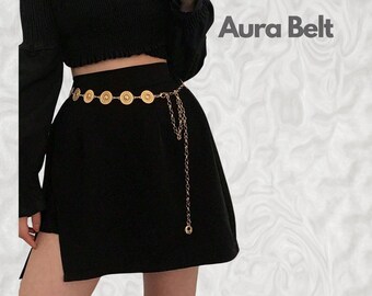 Gold Daisy Chain Belt: Adjustable Boho Waist Accessory - Etsy display picture 3
