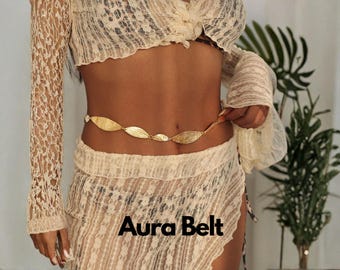 Gold Daisy Chain Belt: Bohemian Floral Waist Jewelry - Etsy display picture 1