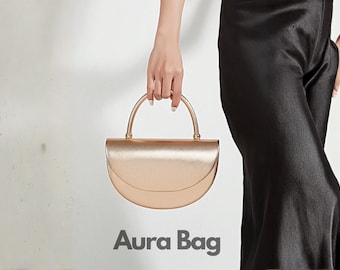 Gold Mini Top Handle Bag, Elegant Evening Handbag for Women, Luxury Metallic Purse for Wedding, Party & Formal Events, Gold Evening Bags