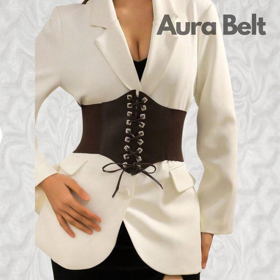 Vintage Coffee Brown Corset Belt: Women display picture 2