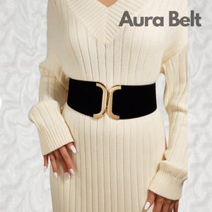 Dragon Buckle Elastic Waist Belt: Women&#39;s Leather Wide Belt