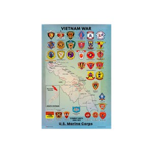 Affiche d'art de la guerre du Vietnam - Marines au NAM, décoration militaire, impression de carte vintage, oeuvre d'art murale pour vétérans, décoration homme des cavernes, cadeau pour papa