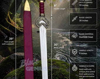 Replica della spada Herugrim di Re Theoden – Oggetto decorativo da collezione/oggetto di scena per cosplay ispirato al film