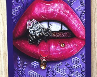 Impression d'art Grande Bouche/Abeille