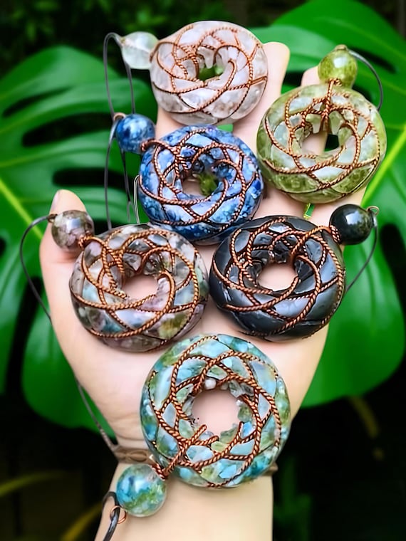 Orgonite Pendant Necklace — “tesla 369” Torus, Rodin Coil