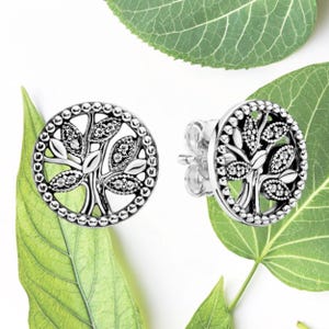 Tree of Life Earrings, 925 Sterling Silver Family Tree Earrings, Women&#39;s Earrings, Fashion Jewelry, Gift for Her