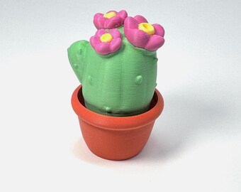 Cactus Fidget Clicker Toy | Succulent Office Desk Decor | Clicky Pant Sensory Toy | Fidget Plant Pot | Fake Succulent Desk Toy