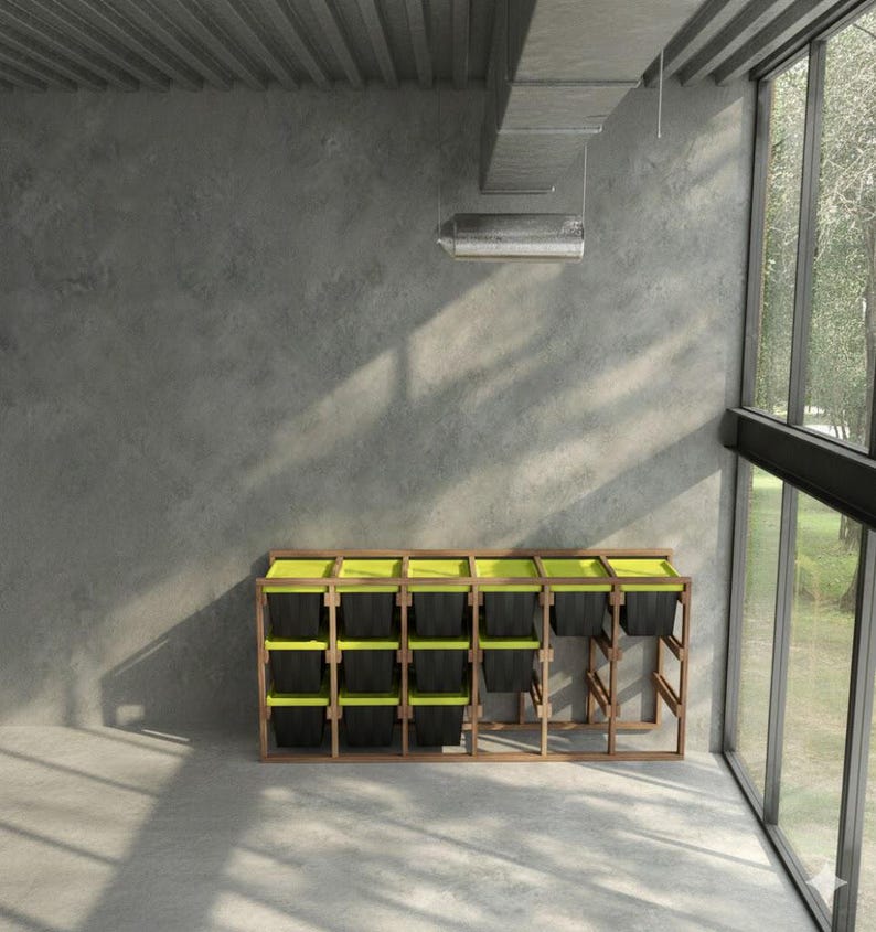 Storage Container Rack 2x4 DIY 2x4 Tote Storage Rack PDF Plan: Garage Woodworking Project (digital ...