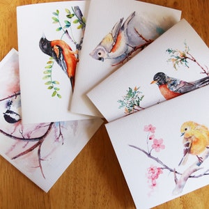 Bird Notecards, Set of 10, Birthday Gift, Watercolor Birds, boxed card set, Bird stationery, Bird Lover's Gift