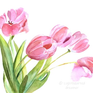 watercolor flowers, watercolor tulip print, Easter Gift, Tulip Painting, Bedroom Wall Art, Bedroom print, Spring Wall Art, Bedroom décor