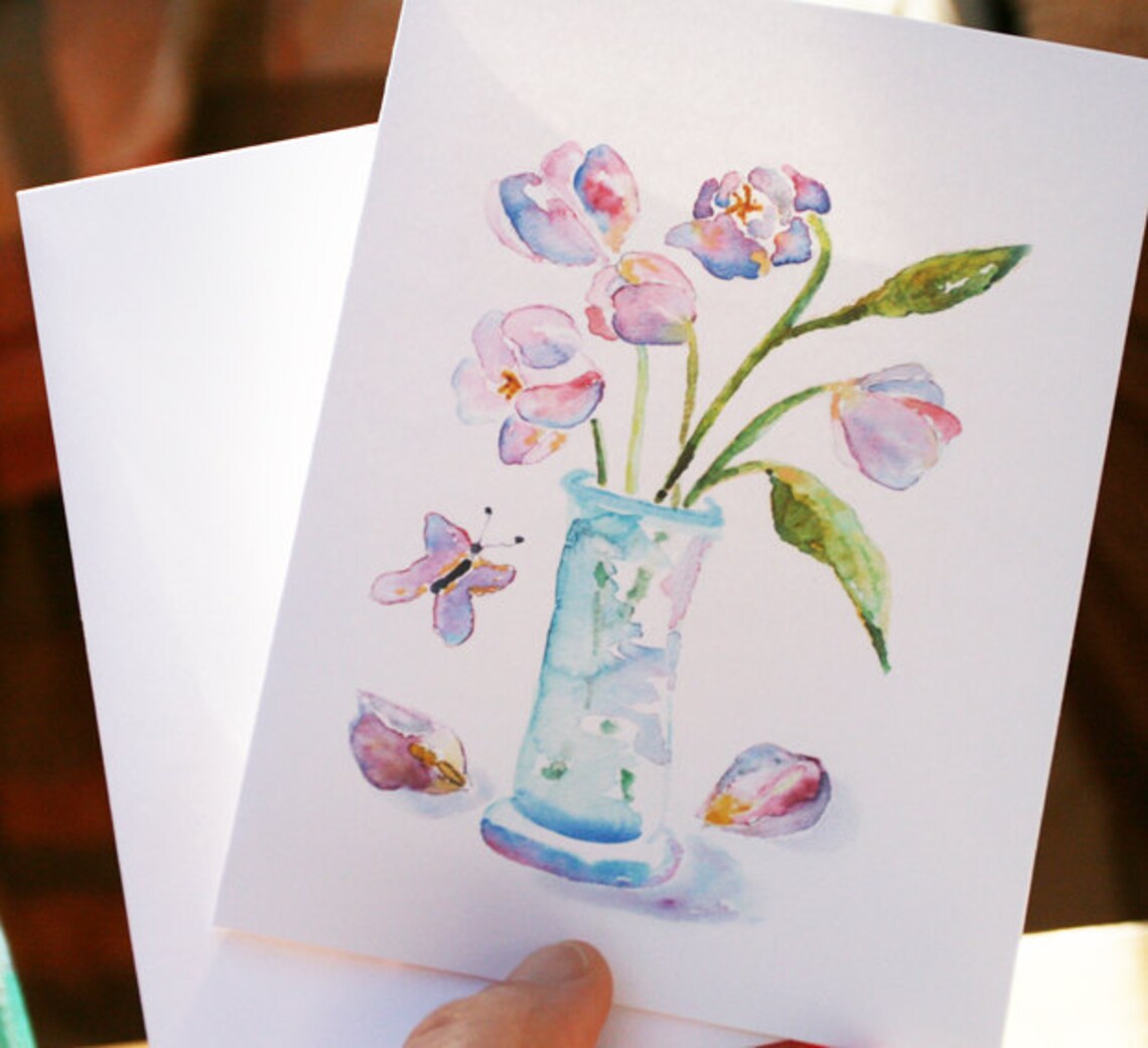 Boxed Notecards, Flower Note Card Set, Art Notecards, Flower Stationery ...