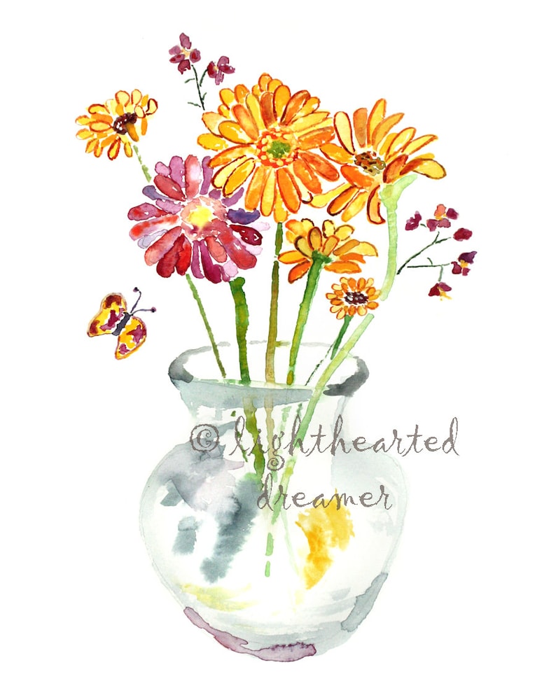 Bathroom Print Set Bathroom Art Watercolor Flowers Bathroom Etsy