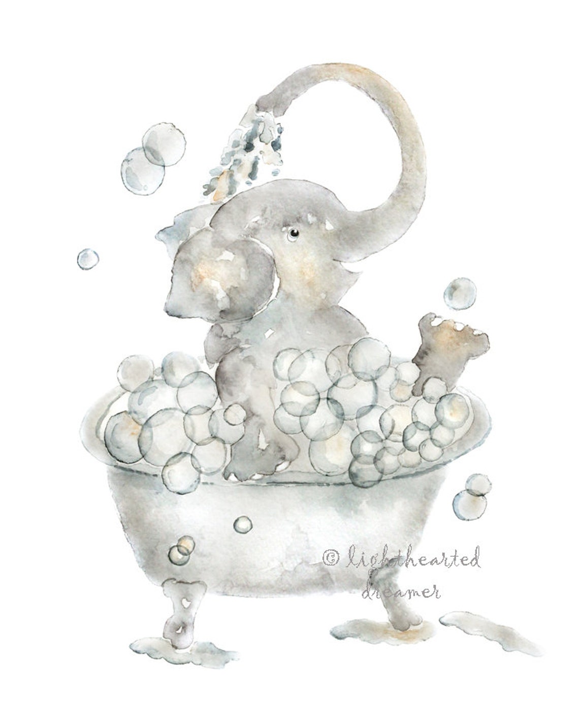 Elephant Bathroom Print set Choose 2 of 3 Elephant Prints Etsy