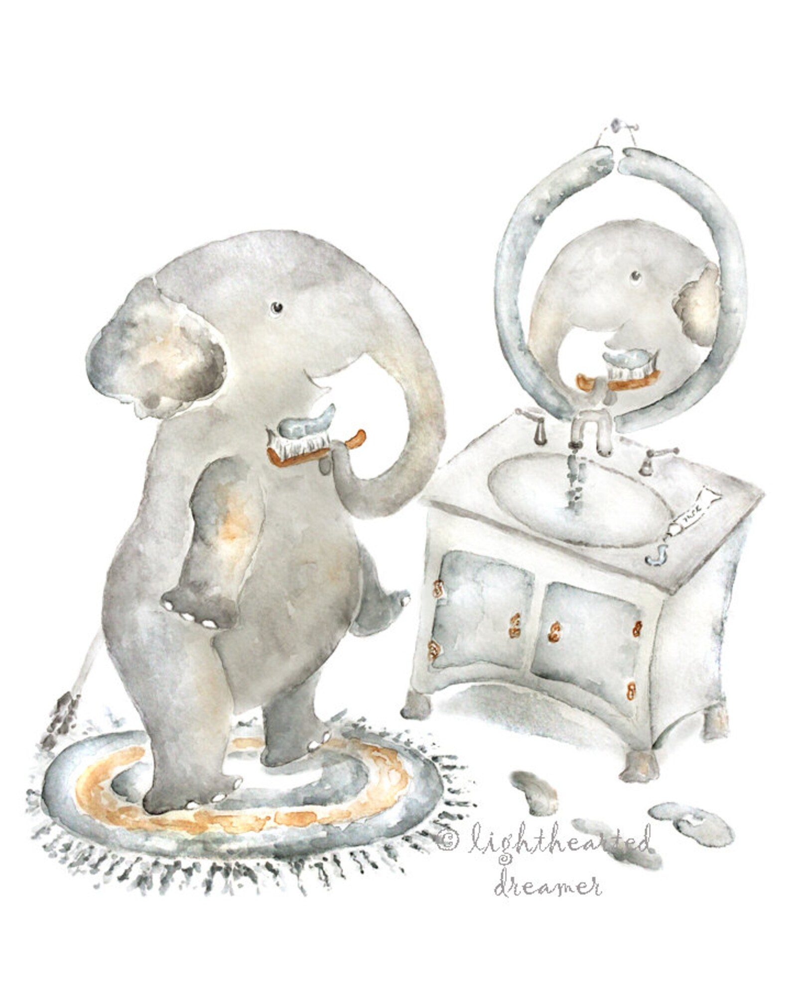 Elephant Bathroom Print Set Choose 2 of 3 Elephant Prints Etsy UK
