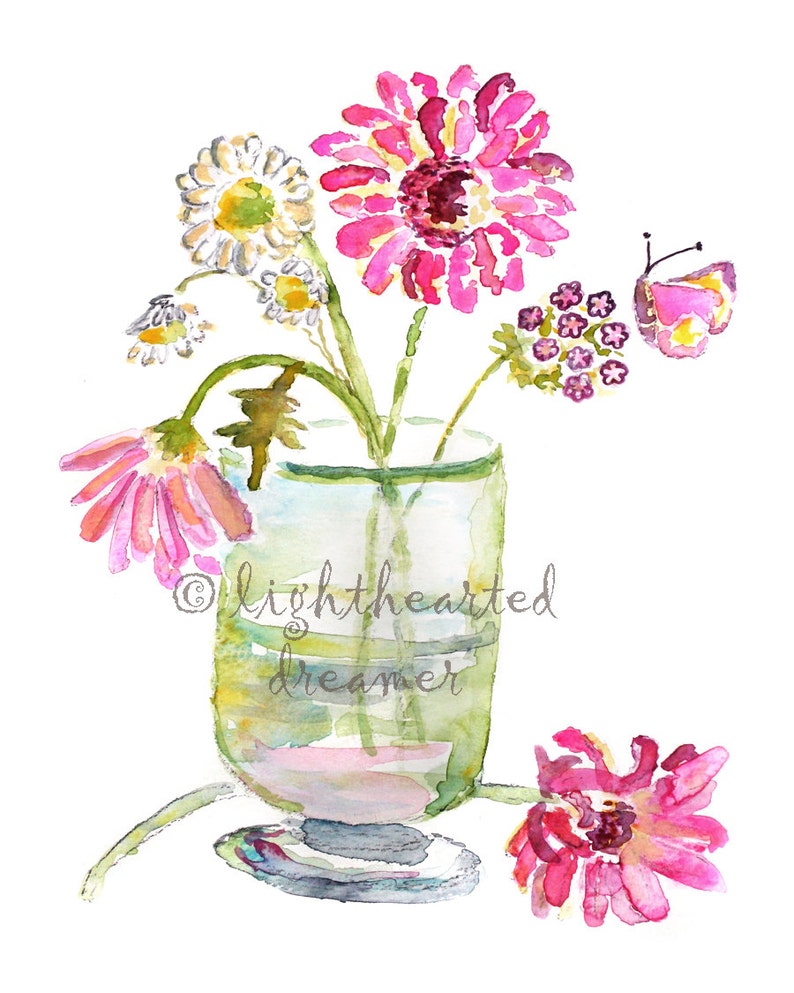 Bathroom Print Set Bathroom Art Watercolor Flowers Bathroom Etsy