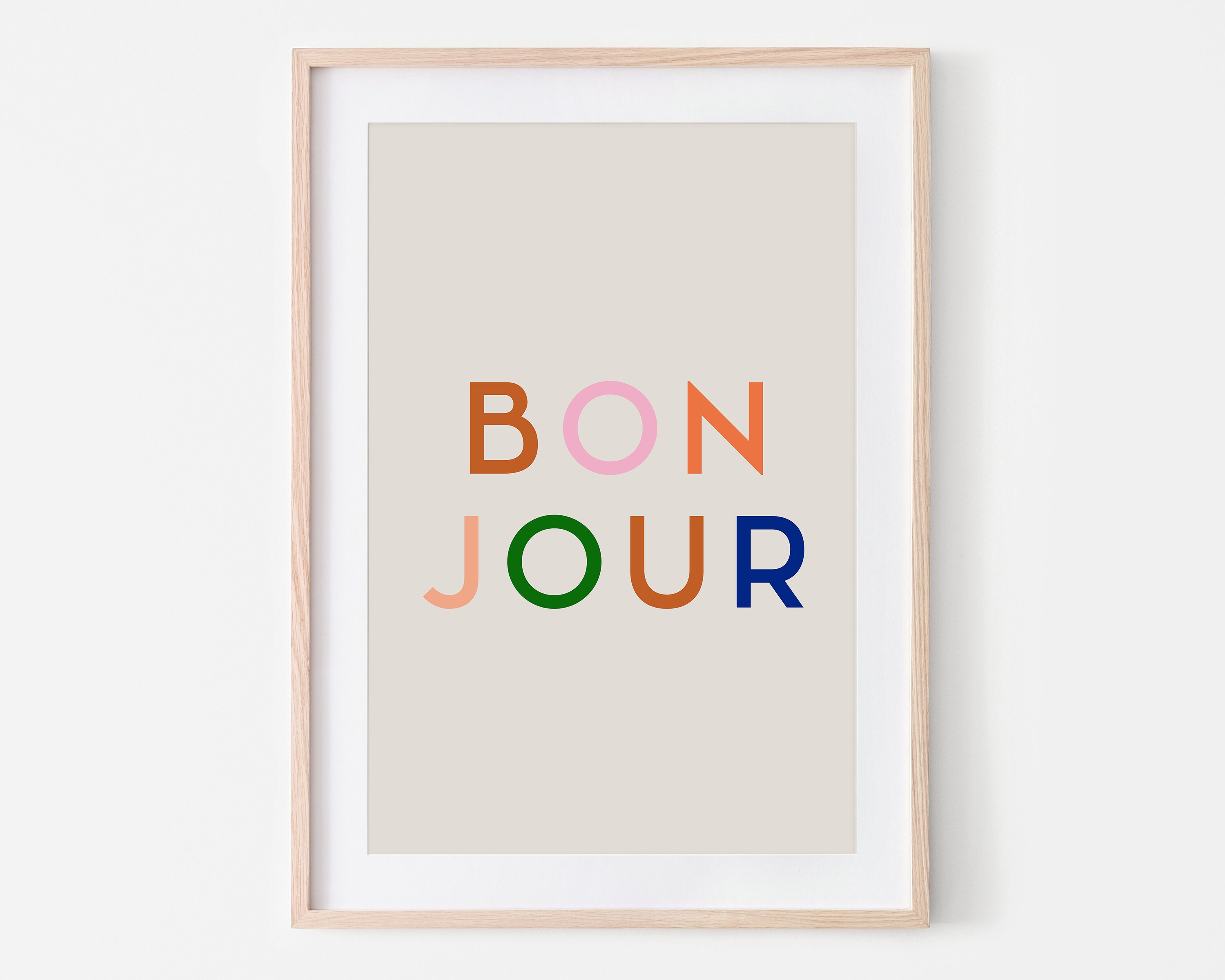 Bonjour Printable Art Bedroom Decor Bonjour Sign Typography - Etsy