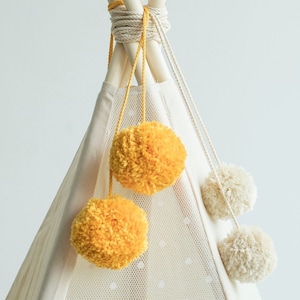 Yellow Pom-Pom Balls for Teepee or Kids Room Décor