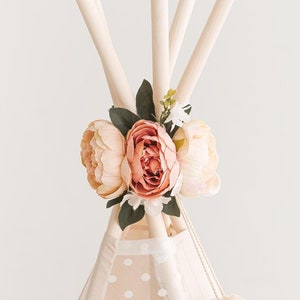 Fake Flower Garland for Baby Shower, Beautiful Photo Prop with Artificial Peonies by MINICAMP