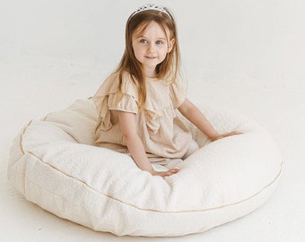 Round Floor Pillow, Large Floor Cushion, Corner Floor Cushion, Floor Pouf, Toddler Floor Cushion, Kids Floor Couch, Minimalist Floor Pillow