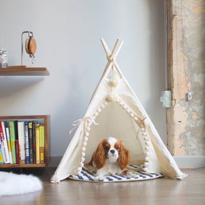 Dog Bed, Dog Teepee, Cat Teepee, Pet Teepee, Tipi Tent Dog, Small Teepee, Small Dog Bed, Native American Dog Tent, Pet Bedding, Indoor Tent image 1
