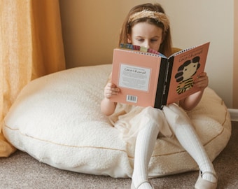 Pouf da lettura con cuscino da pavimento rotondo, regalo per bambini, cuscino da pavimento perfetto per la sala giochi della cameretta dei bambini, disponibile in diversi colori di minicamp