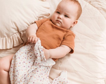 Floral Baby Swaddle Wrap Blanket -  Burp Cloths from Ultra soft & Breathable Mustard Muslin