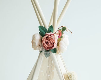 Floral Nursery Decoration from Artificial Flowers - Teepee Topper - Floral Photo Prop