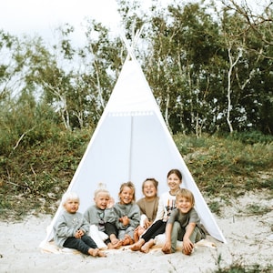 Erwachsenes Tipi-Zelt, weißes Picknickzelt, Strand-Tipi-Zelt, Strand-Tipi, Geburtstagsgeschenk für Kinder, Schlafzelt, Kinder-Tipi-Zelt, Outdoor & Garten