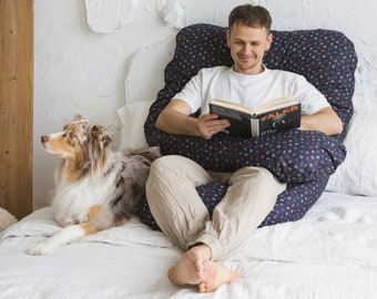 Ganzkörper-Stützkissen mit organischem Bezug, perfektes bequemes Kissen zum Lesen