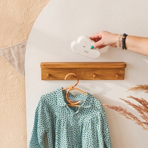 Small wooden coat rack with shelf perfect decor for kids room