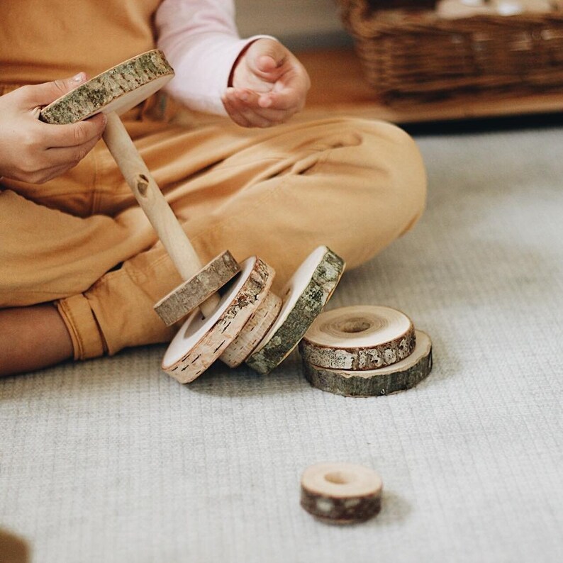 Wooden Stacking Ring Toy for Babies Educational Montessori Etsy Canada