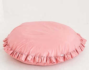 Pink Floor Cushion, Reading Nook Decor, Round Princess Pillow, Girls Room Decor, Kids Furniture Gift, Kids Playroom Decor, Gift For Kids