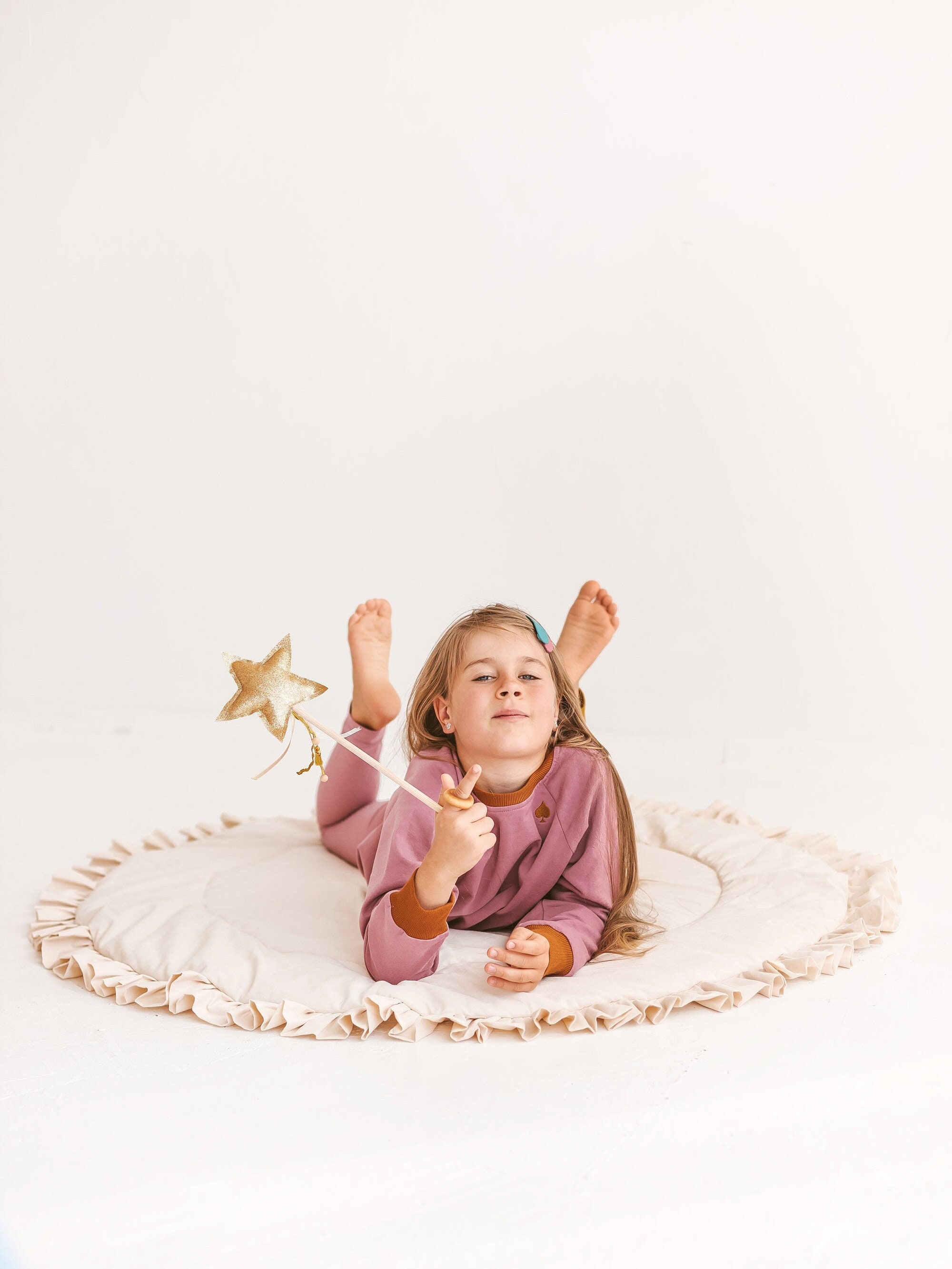 Round Baby Play Mat Baby Floor Mat Ruffle Decor Mat Teepee