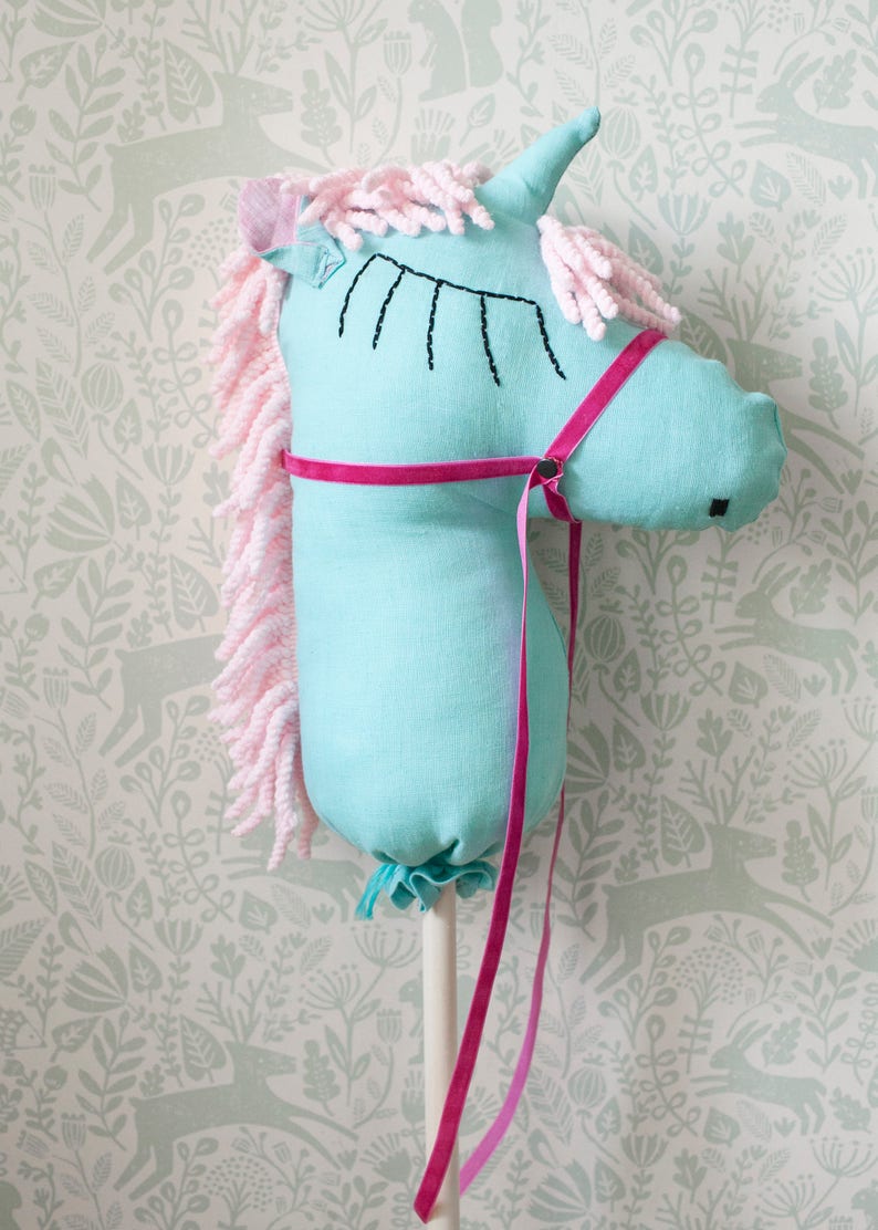 Unicorn Hobby Horse Stick Toddler Toy Stick Horse Toy Etsy