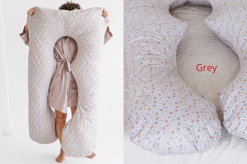 Kapok Pregnancy Pillow, Organic Body Pillow, U Shaped Pillow, Pregnancy Support, Full Body Maternity Pillow, Breastfeeding Pillow, Comfort image 11