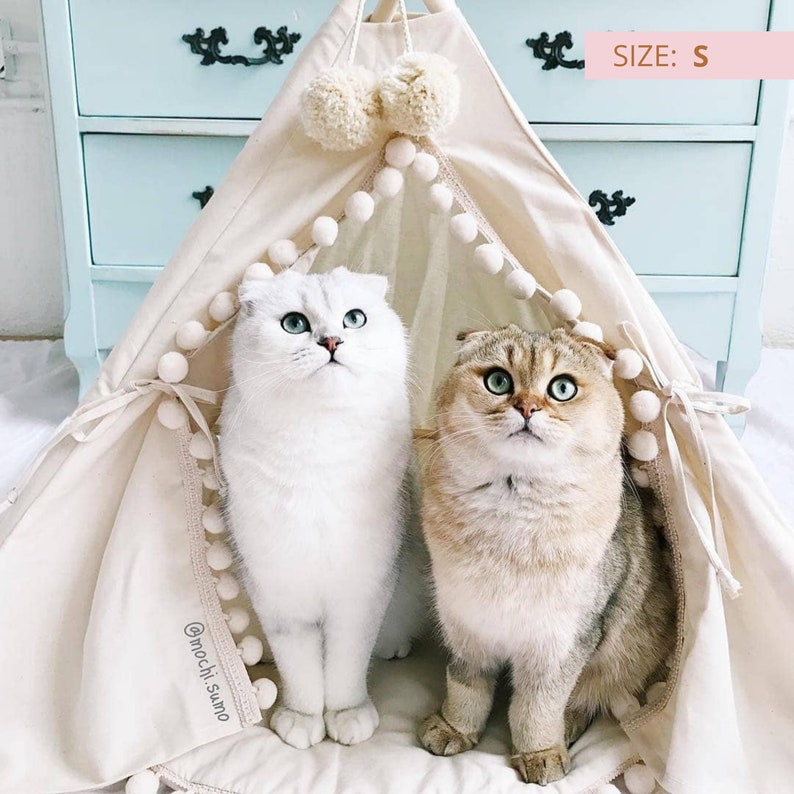 Tienda para gatos, tipi para gatos, muebles para mascotas, cama para gatos, tipi chat, muebles para gatos boho, tienda para mascotas, escondite para gatos, cama para gatos boho, casa para gatos, casa para mascotas imagen 4