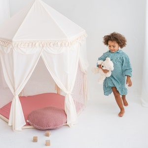 Indoor Play Tent, Kids Tent, Nursery Tent, Canvas Teepee For Kids, Children Teepee, Play Teepee, Party Teepee, Toddler Teepee, White Teepee imagem 6