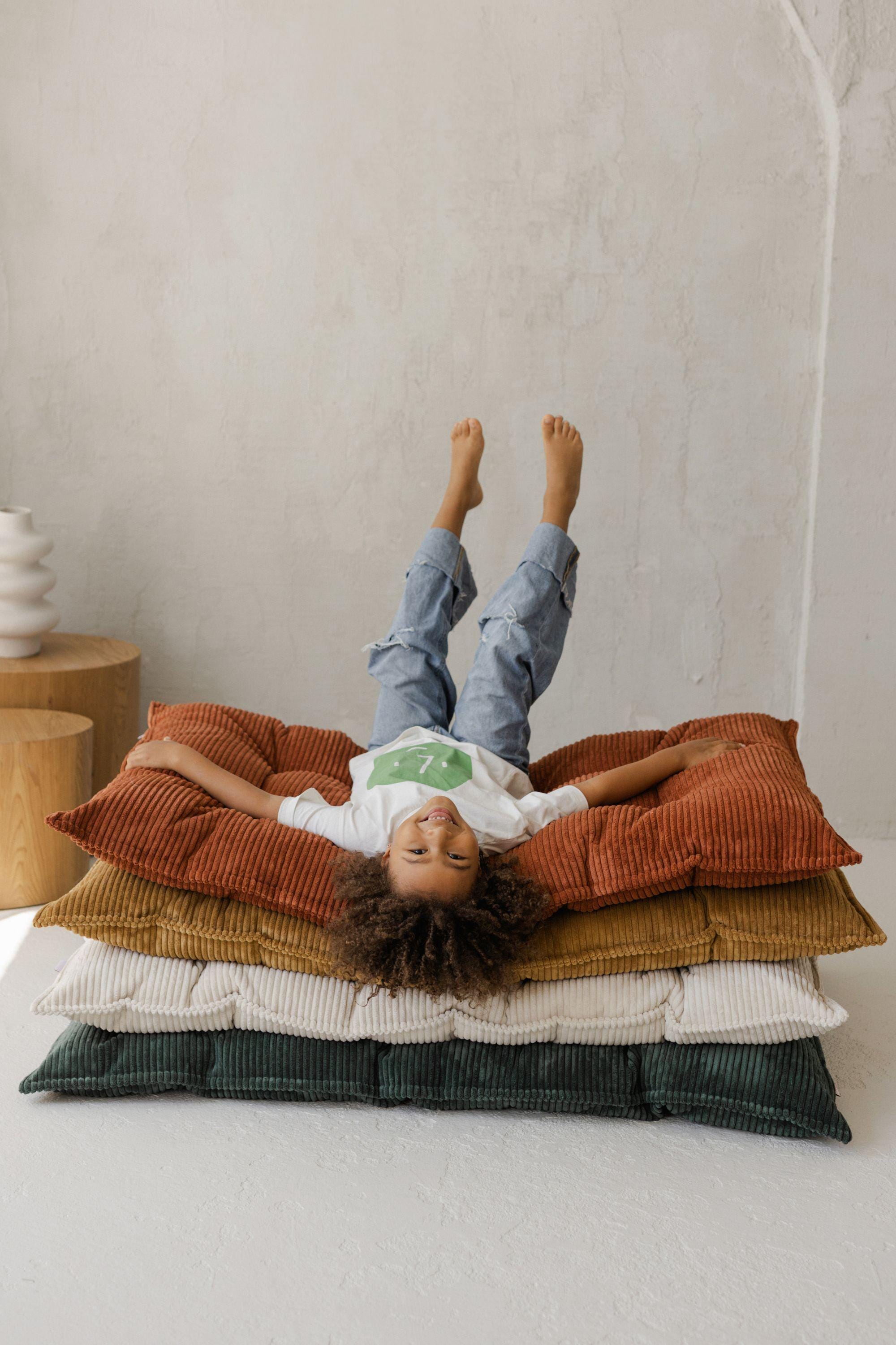 Terracotta Corduroy Bench Cushion, Tufted Window Seat Cushion