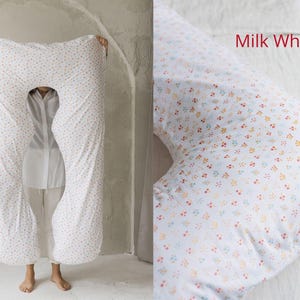 Kapok Pregnancy Pillow, Organic Body Pillow, U Shaped Pillow, Pregnancy Support, Full Body Maternity Pillow, Breastfeeding Pillow, Comfort image 9