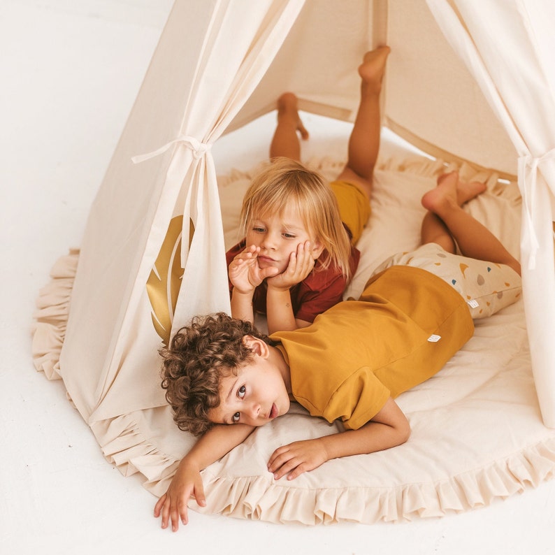 Ruffled Play Mat for Teepee Kids Gaming Play Mat Teepee Etsy