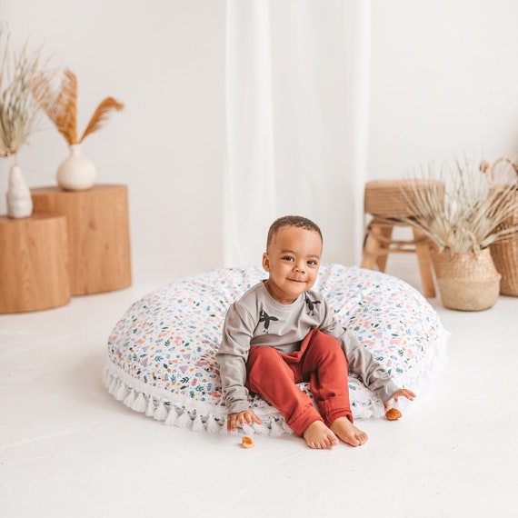 Coussin de sol pour enfants avec glands: grand coussin de style Boho pour  tipi, coussin de sol rond -  France